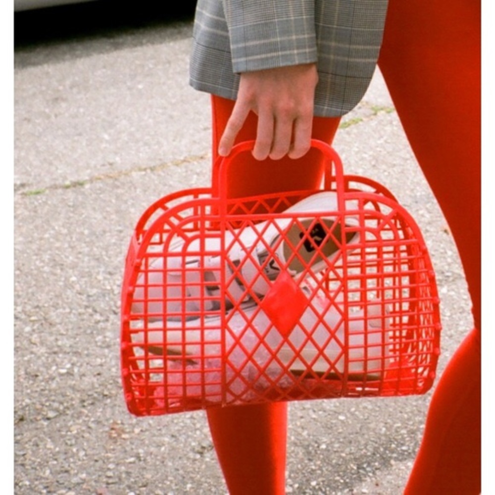 Retro Sun Jelly Tote in Coral